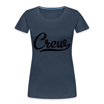 Crew - Frauen Premium Bio T-Shirt - Navy - Vorne - Mia (176cm)