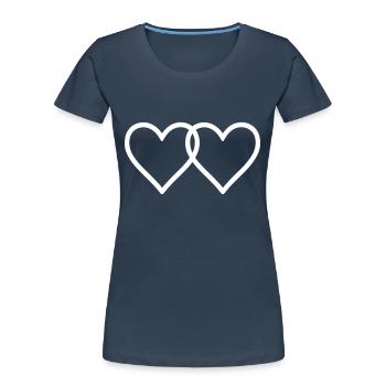 Herzen Liebe Symbol - Frauen Premium Bio T-Shirt - Navy - Vorne - Mia (176cm)