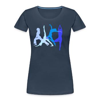 tournamentin, yoga,sport,exercises,dancer,gymnastics,b - Women's Premium Organic T-Shirt - navy - Front - Mia (176cm)
