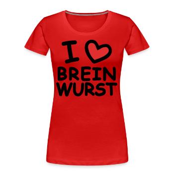I Love Breinwurst - Frauen Premium Bio T-Shirt - Navy - Vorne - Mia (176cm)