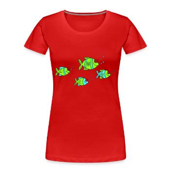 Fish Water Sea Graffiti Children's Drawing Nature - Women's Premium Organic T-Shirt - navy - Front - Mia (176cm)