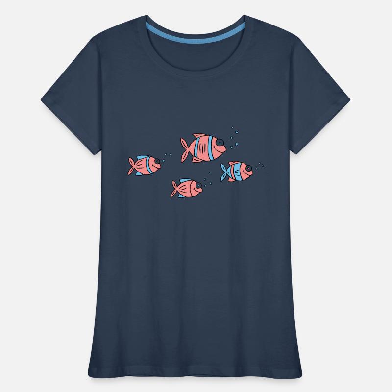 Poisson Cichlide Eau Mer Graffiti Dessin T-shirt bio Premium Femme