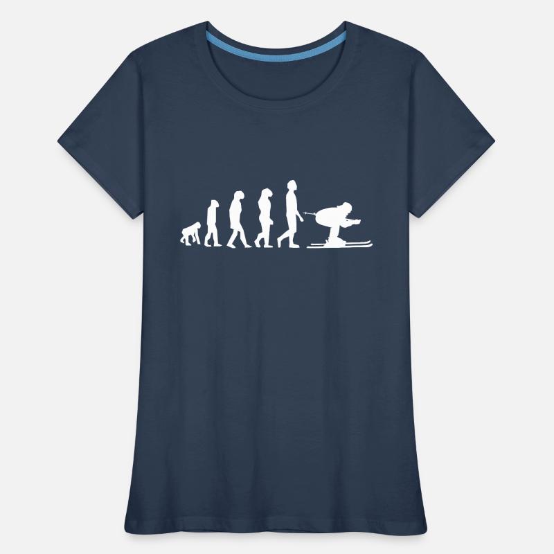 Evolution Ski / Entwicklung Frauen Premium Bio T-Shirt
