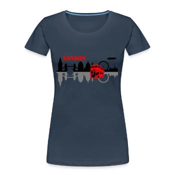 london skyline - Women's Premium Organic T-Shirt - navy - Front - Mia (176cm)