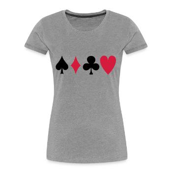 poker - Frauen Premium Bio T-Shirt - Navy - Vorne - Mia (176cm)