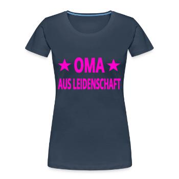 Oma - Frauen Premium Bio T-Shirt - Navy - Vorne - Mia (176cm)