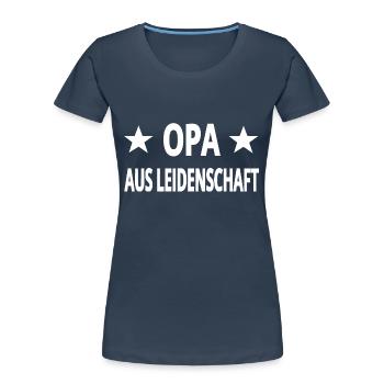 Opa - Frauen Premium Bio T-Shirt - Navy - Vorne - Mia (176cm)