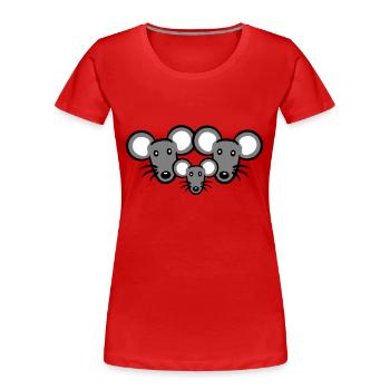 3 Mice Family Child Mom Dad Parents Row Cute - Women's Premium Organic T-Shirt - navy - Front - Mia (176cm)