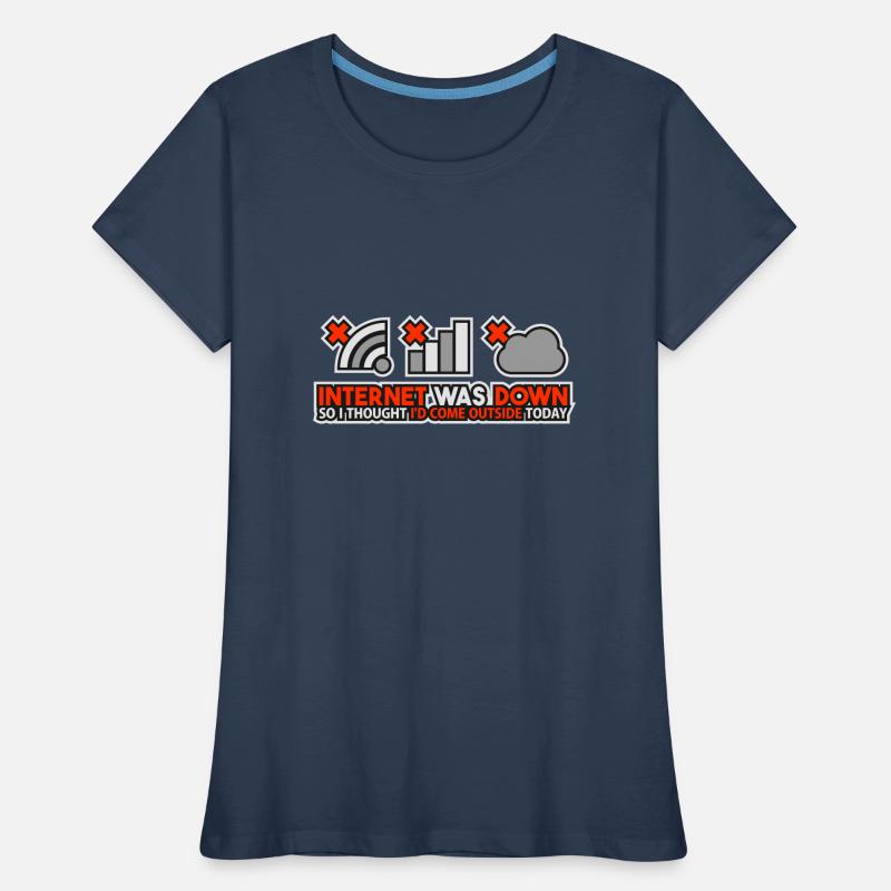 Internet Was Down - Offline Programmer Computer Women's Premium Organic T-Shirt