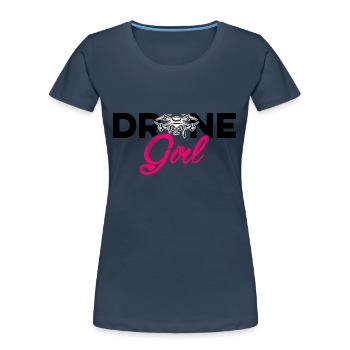 Drone Girl Graphic Drone Flying Quadcopter Pilot R - Women's Premium Organic T-Shirt - navy - Front - Mia (176cm)