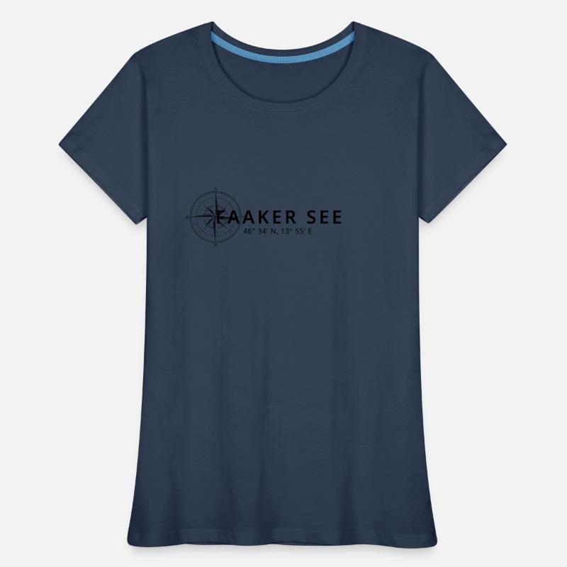 Faakersee Kompass Design Frauen Premium Bio T-Shirt