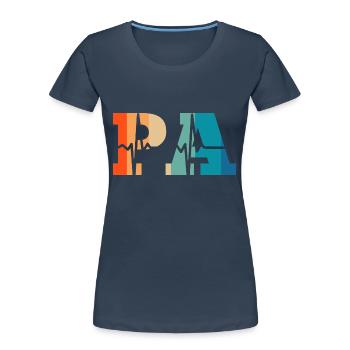 Heartbeat retro physician assistant - Women's Premium Organic T-Shirt - navy - Front - Mia (176cm)
