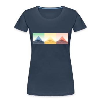 Gebirgslandschaft Geometrische Kunst - Frauen Premium Bio T-Shirt - Navy - Vorne - Mia (176cm)