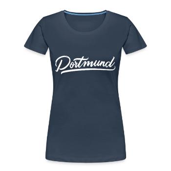 Dortmund - T-shirt bio Premium Femme - bleu marine - Devant - Mia (176cm)