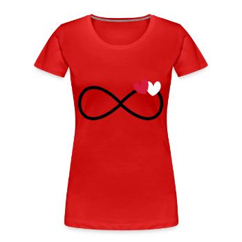 Infinity Infinity Symbol 2 hearts - Women's Premium Organic T-Shirt - navy - Front - Mia (176cm)