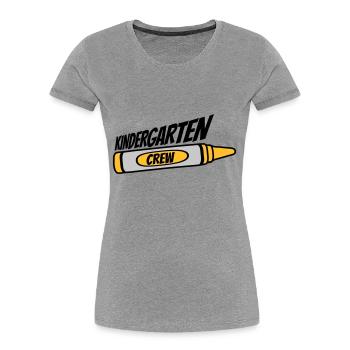 Kindergarten Crew Wax Crayon Team - Women's Premium Organic T-Shirt - navy - Front - Mia (176cm)