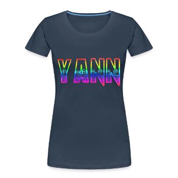 yann rs arc-en-ciel - T-shirt bio Premium Femme - bleu marine - Devant - Mia (176cm)