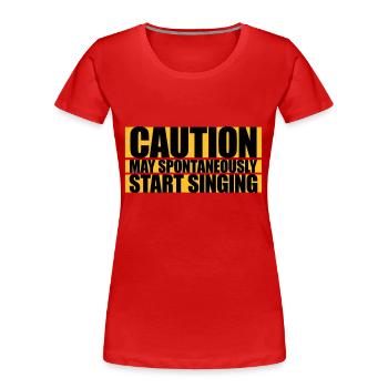 may spontaneously start singing - Women's Premium Organic T-Shirt - navy - Front - Mia (176cm)