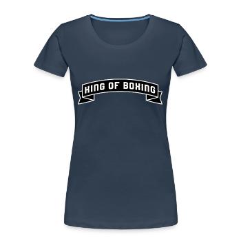 King of Boxing - Frauen Premium Bio T-Shirt - Navy - Vorne - Mia (176cm)