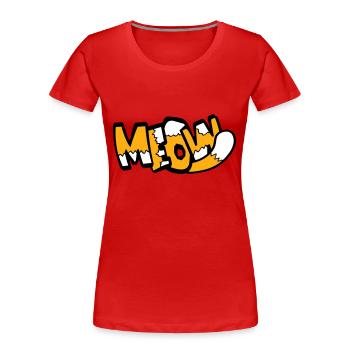 Meow Cat Comic Text Meow Funny Cartoon Quote - Women's Premium Organic T-Shirt - navy - Front - Mia (176cm)