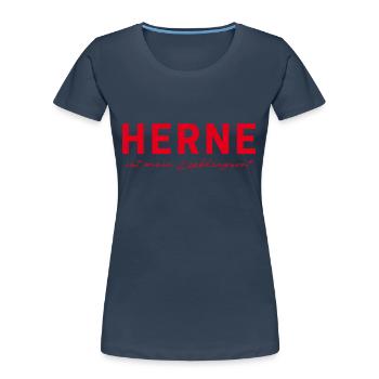 Herne T-Shirt – Show your love for the Ruhr area - Women's Premium Organic T-Shirt - navy - Front - Mia (176cm)