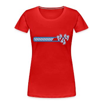 Drillinge lädt Schwangerschaft Baby Schwanger - Frauen Premium Bio T-Shirt - Navy - Vorne - Mia (176cm)