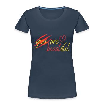 Beast or beauty? - Women's Premium Organic T-Shirt - navy - Front - Mia (176cm)