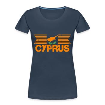 Cyprus - Vintage Orange Color - Women's Premium Organic T-Shirt - navy - Front - Mia (176cm)