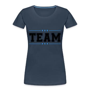 Team 02 - Women's Premium Organic T-Shirt - navy - Front - Mia (176cm)