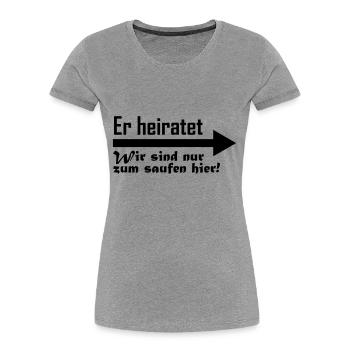 er heiratet - Frauen Premium Bio T-Shirt - Navy - Vorne - Mia (176cm)