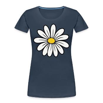 Gänseblümchen - Frauen Premium Bio T-Shirt - Navy - Vorne - Mia (176cm)