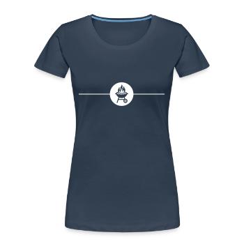 Grill Symbol Grillen - Frauen Premium Bio T-Shirt - Navy - Vorne - Mia (176cm)