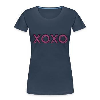 xoxo - T-shirt bio Premium Femme - bleu marine - Devant - Mia (176cm)