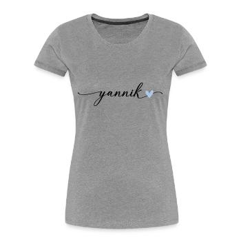 Yannik Name Kalligrafie Schrift - Frauen Premium Bio T-Shirt -  - Vorne - Mia (176cm)