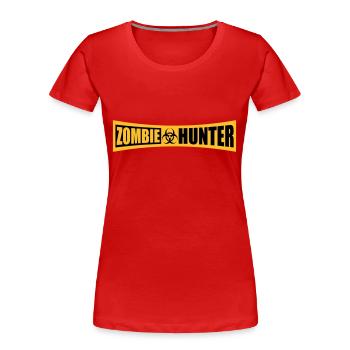 zombie hunter Halloween quote - Women's Premium Organic T-Shirt - navy - Front - Mia (176cm)