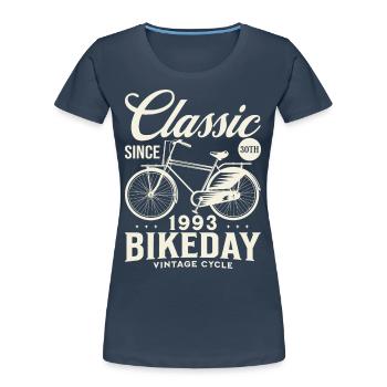 Fan De Vélo 1993 30 Ans Anniversaire Cycliste - T-shirt bio Premium Femme - bleu marine - Devant - Mia (176cm)