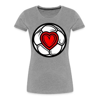 Fussball Herz Liebe - Frauen Premium Bio T-Shirt - Navy - Vorne - Mia (176cm)