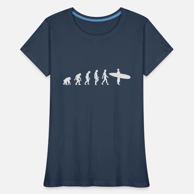 Die Evolution des Surfens Frauen Premium Bio T-Shirt
