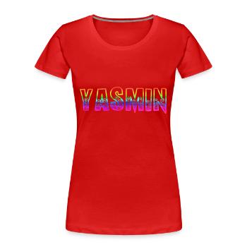 yasmin rs regenbogen - Frauen Premium Bio T-Shirt - Navy - Vorne - Mia (176cm)