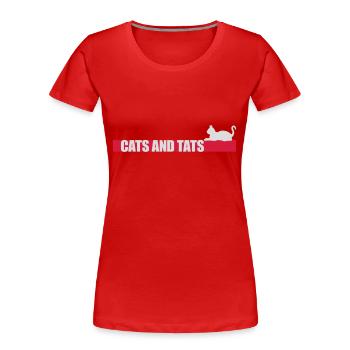 Citation de chats et de tats - T-shirt bio Premium Femme - bleu marine - Devant - Mia (176cm)