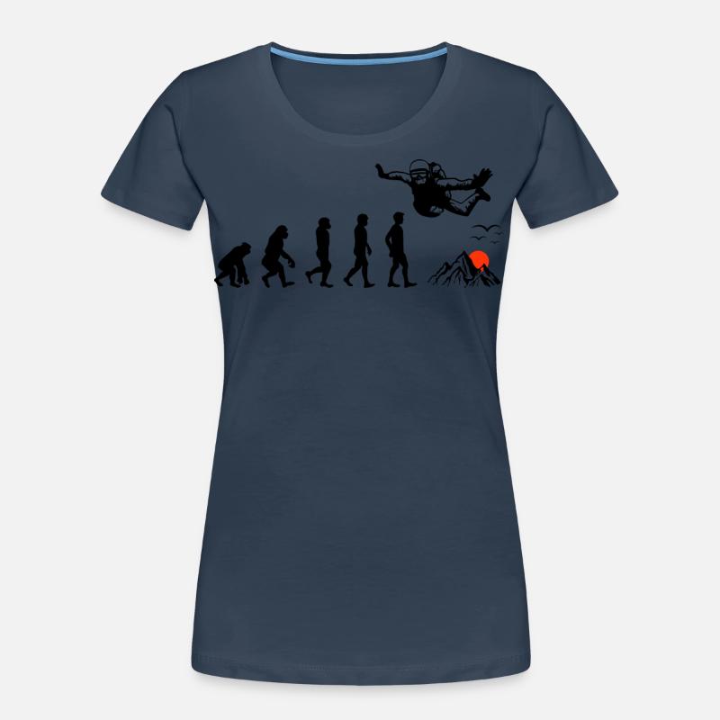 Fallschirmspringen Evolution - Frauen Premium Bio T-Shirt - Navy