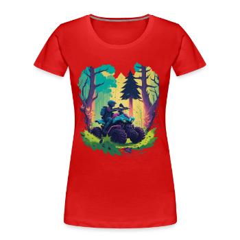 Quad Motorsport Offroad Biker Abenteuer Bike - Frauen Premium Bio T-Shirt - Navy - Vorne - Mia (176cm)