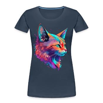 Cats Pet Art Cute Cat Cute Kitten - Women's Premium Organic T-Shirt - navy - Front - Mia (176cm)