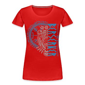 Berserker Bear Viking Warrior Runes Design - Women's Premium Organic T-Shirt - navy - Front - Mia (176cm)