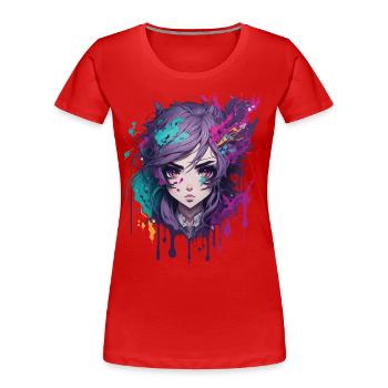 Anime Manga Figure Kawaii Otaku Japan Chibi Design - Women's Premium Organic T-Shirt - navy - Front - Mia (176cm)