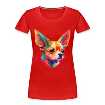 Chihuahua chien grand chien design animal drôle - T-shirt bio Premium Femme - bleu marine - Devant - Mia (176cm)