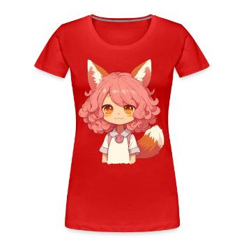 Anime Kawaii Manga Mädchen Fuchs Chibi Otaku - Frauen Premium Bio T-Shirt -  - Vorne - Mia (176cm)
