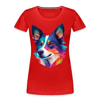 Border Collie Dog Dog Race Collie Dog Design - T-shirt bio Premium Femme - bleu marine - Devant - Mia (176cm)