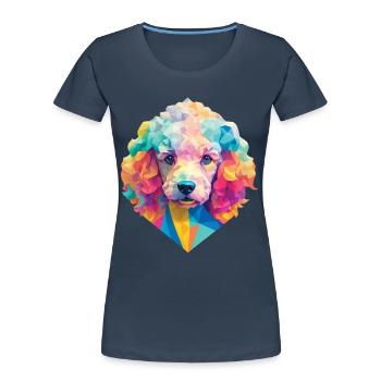 Pudel Hund Polygon Hunde Design Haustier Pudel - Frauen Premium Bio T-Shirt - Navy - Vorne - Mia (176cm)