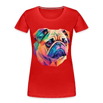 Pug Dog Polygon Art Geometric Pug Dogs - T-shirt bio Premium Femme - bleu marine - Devant - Mia (176cm)